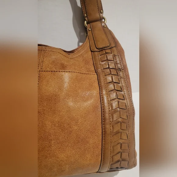 Tignanello Leather Satchel Handbag Cognac Color - Picture 12 of 17